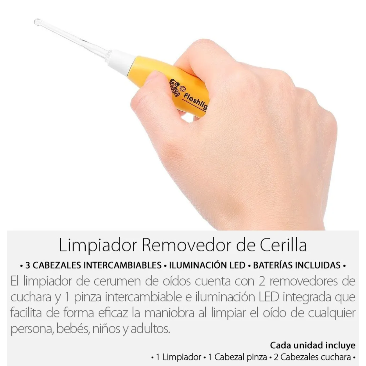Foto 6 | 5 Piezas Limpiador Removedor Cerilla Cerumen Oídos Luz Led