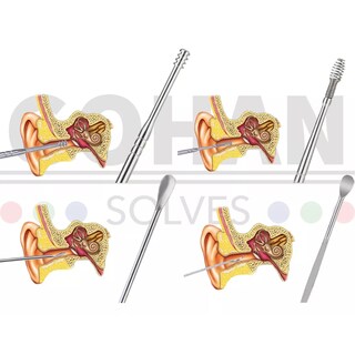 Foto 4 | Kit De Limpieza Para Oídos Con Estuche, 4 Removedores De Cera De Acero Inoxidable, Herramientas Seguras Para Higien