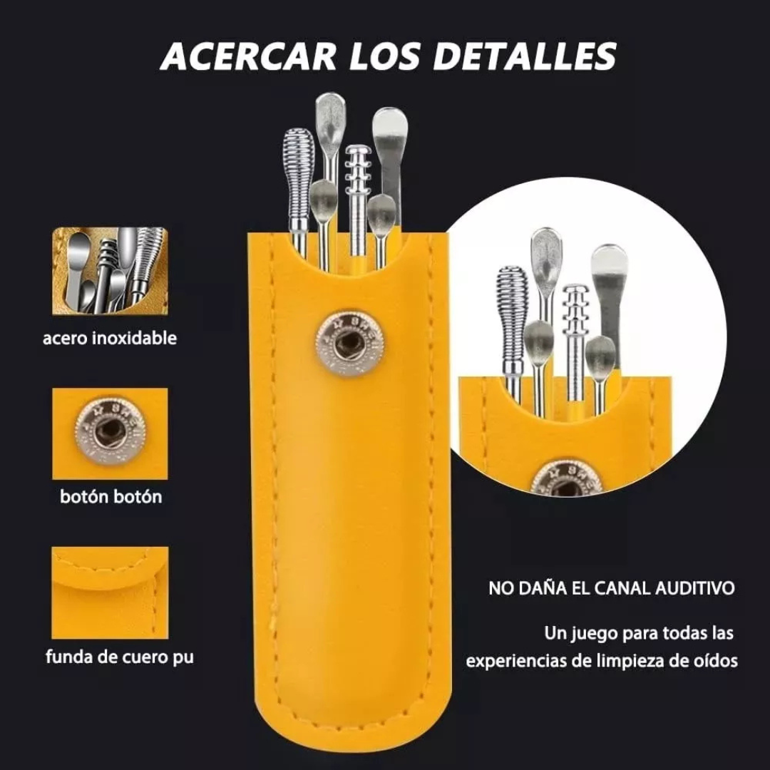 Foto 8 pulgar | Kit De Limpieza Para Oídos Con Estuche, 4 Removedores De Cera De Acero Inoxidable, Herramientas Seguras Para Higien