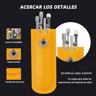 Foto 7 | Kit De Limpieza Para Oídos Con Estuche, 4 Removedores De Cera De Acero Inoxidable, Herramientas Seguras Para Higien