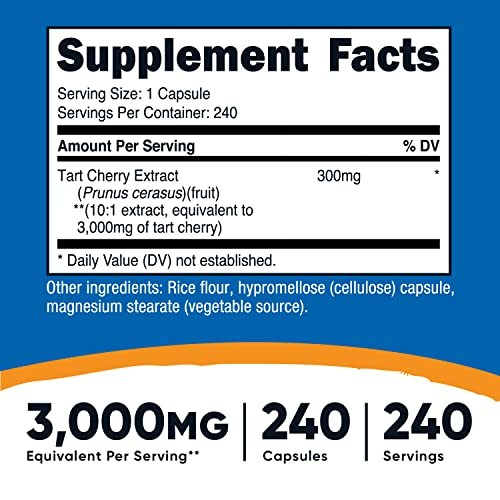 Foto 3 pulgar | Suplemento Nutricost De Extracto De Cereza Ácida 3000 Mg 240 Cápsulas - Venta Internacional.