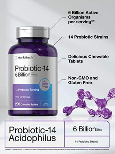 Foto 3 | Suplemento De Probióticos Masticables Horbäach, 6 Mil Millones De Ufc, 200 Toneladas - Venta Internacional.