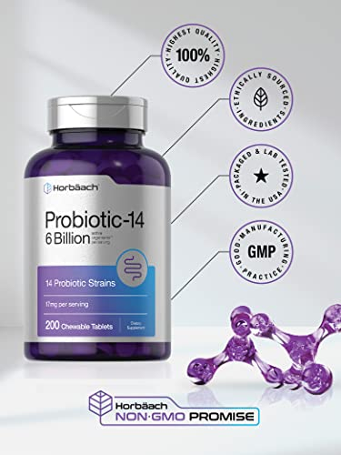 Foto 6 pulgar | Suplemento De Probióticos Masticables Horbäach, 6 Mil Millones De Ufc, 200 Toneladas - Venta Internacional.