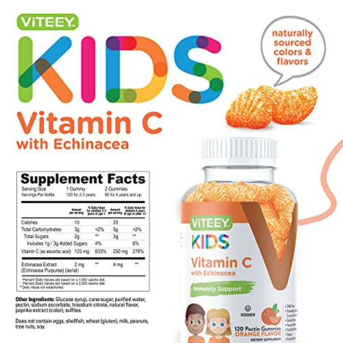 Foto 5 pulgar | Gomitas Viteey con Vitamina C para Niños con Equinácea 120 Unidades - Venta Internacional