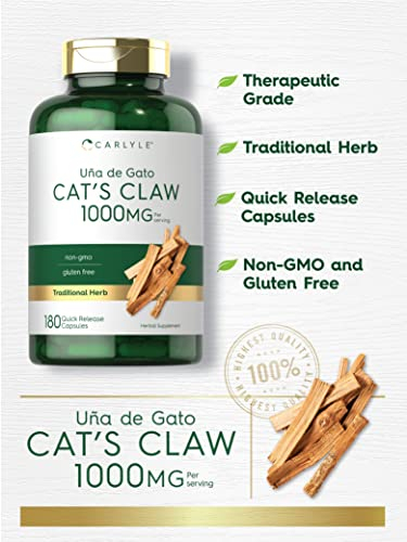Foto 4 pulgar | Suplemento Carlyle Cat's Claw, Cápsulas De 1000 Mg, 180 Unidades - Venta Internacional.