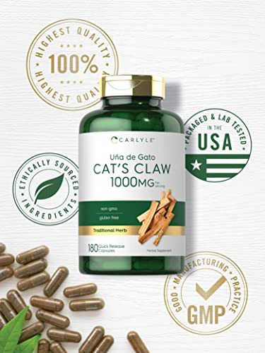 Foto 6 pulgar | Suplemento Carlyle Cat's Claw, Cápsulas De 1000 Mg, 180 Unidades - Venta Internacional.