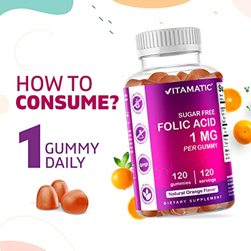 Foto 5 pulgar | Suplemento De Gomitas De Ácido Fólico Vitamáticas De 1000 Mcg Para Uso Prenatal - Venta Internacional.