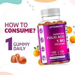 Foto 4 | Suplemento De Gomitas De Ácido Fólico Vitamáticas De 1000 Mcg Para Uso Prenatal - Venta Internacional.