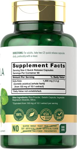 Foto 3 pulgar | Suplemento Carlyle Gotu Kola En Cápsulas, 1500 Mg, 180 Unidades - Venta Internacional.