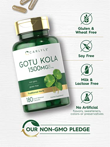 Foto 5 pulgar | Suplemento Carlyle Gotu Kola En Cápsulas, 1500 Mg, 180 Unidades - Venta Internacional.