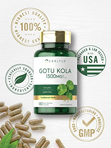 Foto 6 pulgar | Suplemento Carlyle Gotu Kola En Cápsulas, 1500 Mg, 180 Unidades - Venta Internacional.
