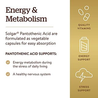 Foto 4 | Suplemento De Ácido Pantoténico Solgar 550 Mg, 100 Cápsulas Vegetales - Venta Internacional.