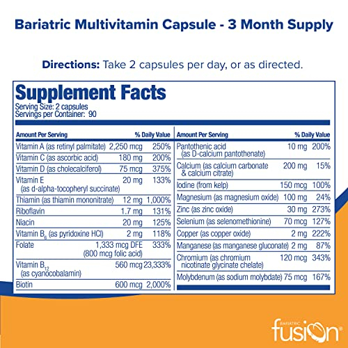 Foto 3 pulgar | Cápsulas Multivitamínicas Bariatric Fusion Sin Hierro Para 3 Meses - Venta Internacional.