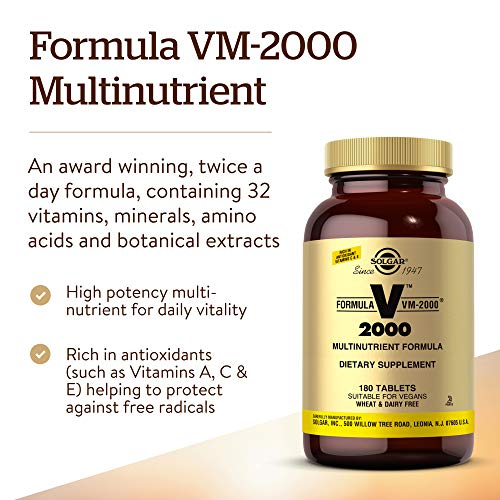 Foto 4 pulgar | Suplemento Solgar Formula Vm-2000 Multinutriente 180 Comprimidos - Venta Internacional.