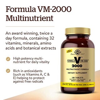 Foto 3 | Suplemento Solgar Formula Vm-2000 Multinutriente 180 Comprimidos - Venta Internacional.