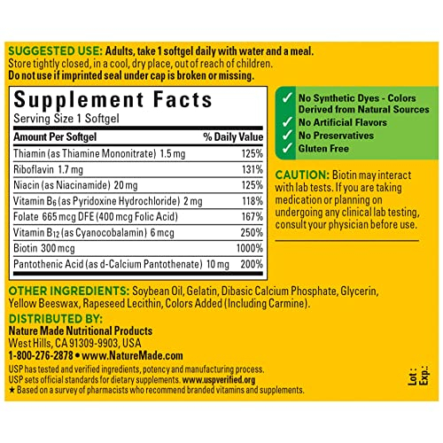 Foto 7 pulgar | Suplemento Dietético Nature Made Super B Energy Complex 60 Sof - Venta Internacional.