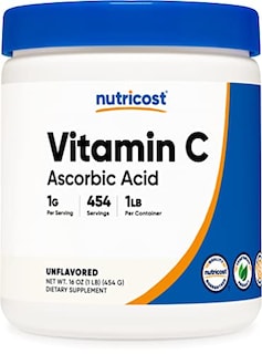 Foto 1 | Vitamina C En Polvo Nutricost, Ácido Ascórbico Puro, 454 G - Venta Internacional.