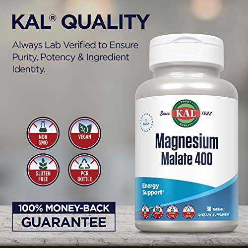 Foto 4 | Suplemento Kal Malato De Magnesio 400 Quelatado 90 Comprimidos - Venta Internacional.