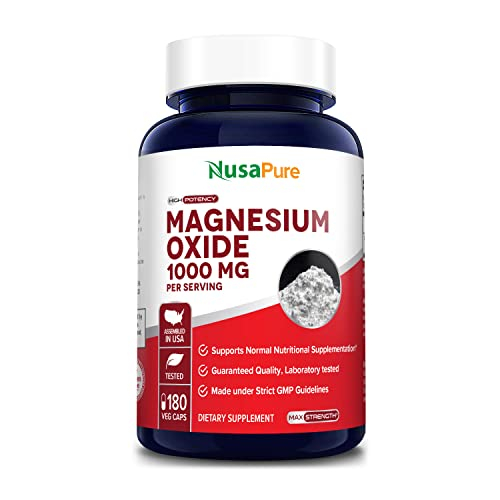 Foto 2 pulgar | Suplemento De Óxido De Magnesio Nusapure 1000 Mg 180 Cápsulas Vegetarianas - Venta Internacional.