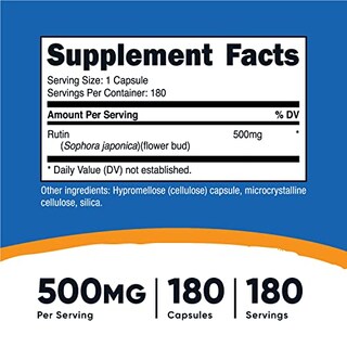 Foto 2 | Suplemento Nutricost Rutin 500 Mg 180 Cápsulas Sin Gluten - Venta Internacional.