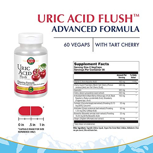 Foto 4 pulgar | Suplemento Kal Uric Acid Flush Tablets, 60 Unidades - Venta Internacional.