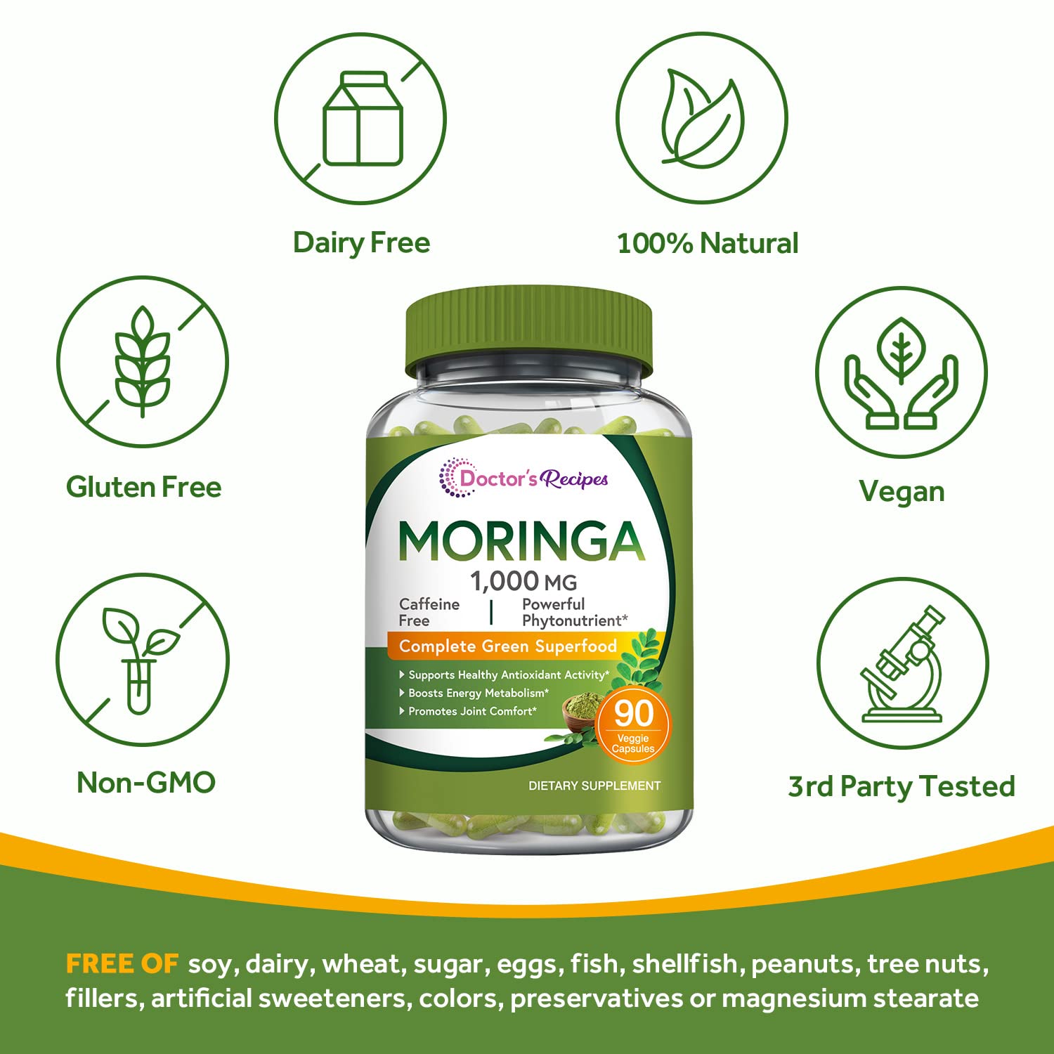Foto 6 pulgar | Suplemento Doctor's Recipes De Moringa Orgánica, 10,800 Mg - Venta Internacional.