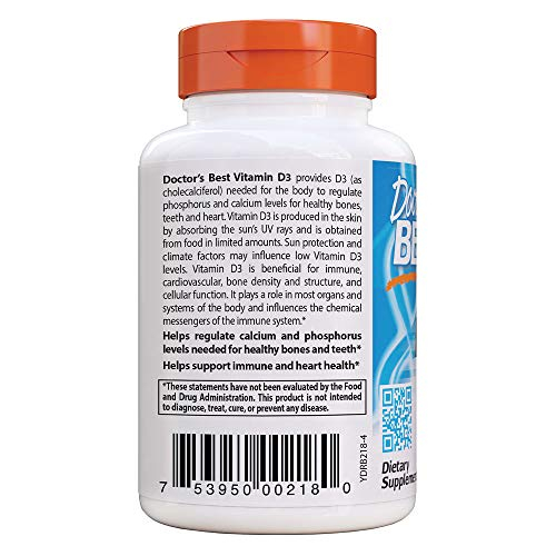 Foto 4 pulgar | Suplemento Doctor's Best de Vitamina D3 5000 UI 180 Comprimidos - Venta Internacional