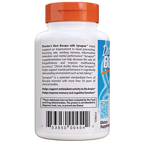 Foto 4 pulgar | Suplemento Doctor's Best Bacopa Con Synapsa 320 Mg 60 Comprimidos - Venta Internacional.