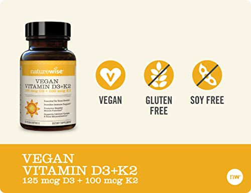Foto 5 pulgar | Suplemento De Vitamina D3 Vegana De Naturewise 5000 Ui + K2 100 Mcg - Venta Internacional.