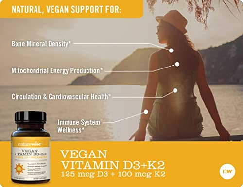 Foto 7 pulgar | Suplemento De Vitamina D3 Vegana De Naturewise 5000 Ui + K2 100 Mcg - Venta Internacional.