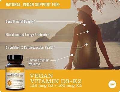 Foto 6 | Suplemento De Vitamina D3 Vegana De Naturewise 5000 Ui + K2 100 Mcg - Venta Internacional.