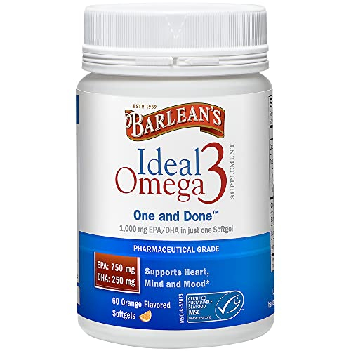 Foto 2 pulgar | Suplementos De Aceite De Pescado Omega-3 Ideal De Barlean, 60 Cápsulas Blandas - Venta Internacional.