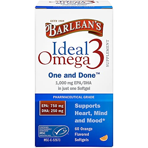 Foto 3 pulgar | Suplementos De Aceite De Pescado Omega-3 Ideal De Barlean, 60 Cápsulas Blandas - Venta Internacional.