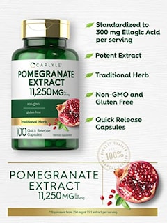 Foto 3 | Suplemento De Extracto De Granada De Carlyle, 11250 Mg, 100 Cápsulas - Venta Internacional.