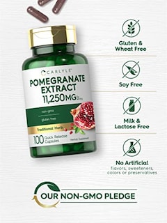 Foto 4 | Suplemento De Extracto De Granada De Carlyle, 11250 Mg, 100 Cápsulas - Venta Internacional.