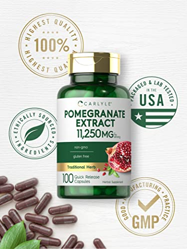 Foto 6 pulgar | Suplemento De Extracto De Granada De Carlyle, 11250 Mg, 100 Cápsulas - Venta Internacional.