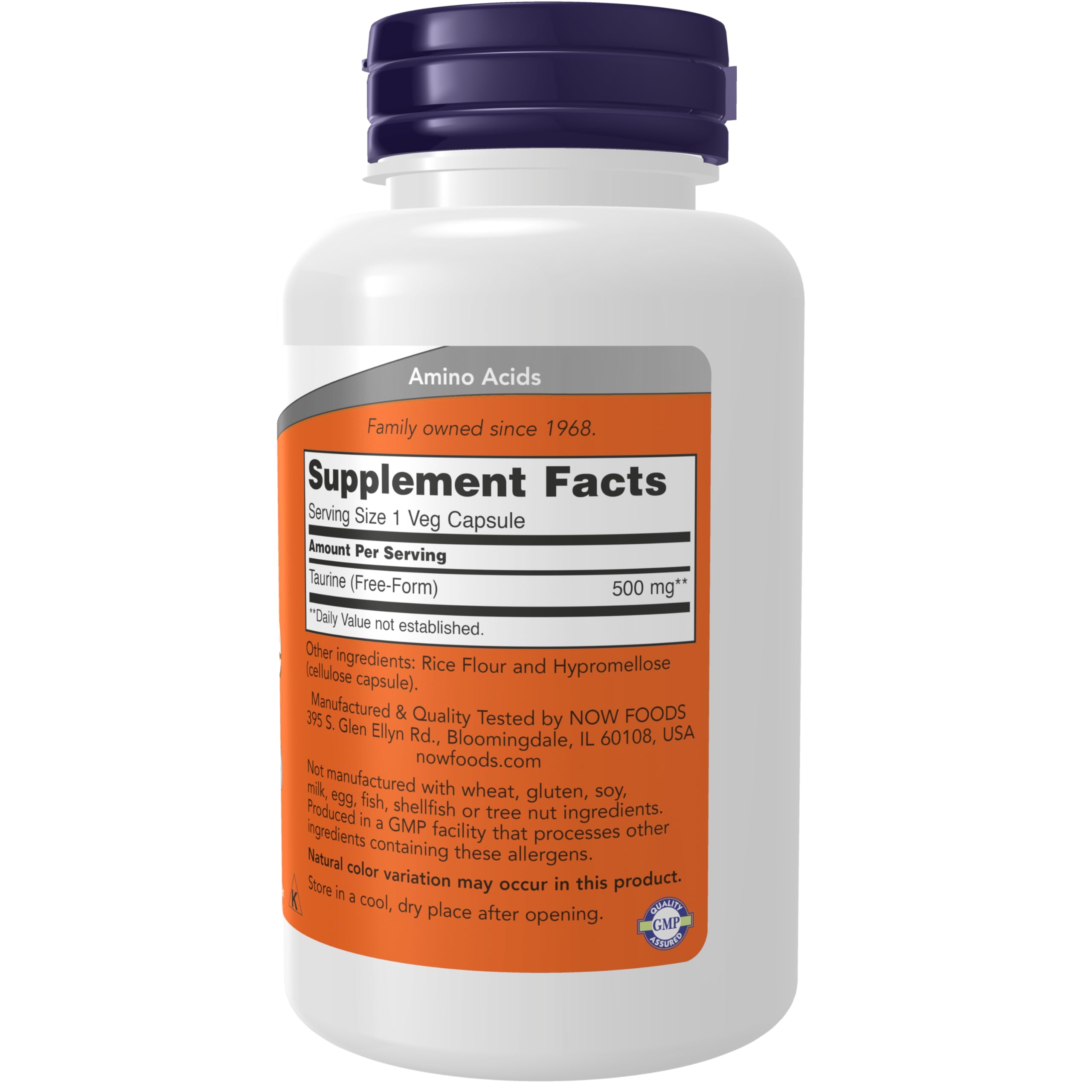 Foto 2 | Supplement Now Taurina 500 Mg Para La Salud Del Sistema Nervioso, 100 Cápsulas - Venta Internacional.