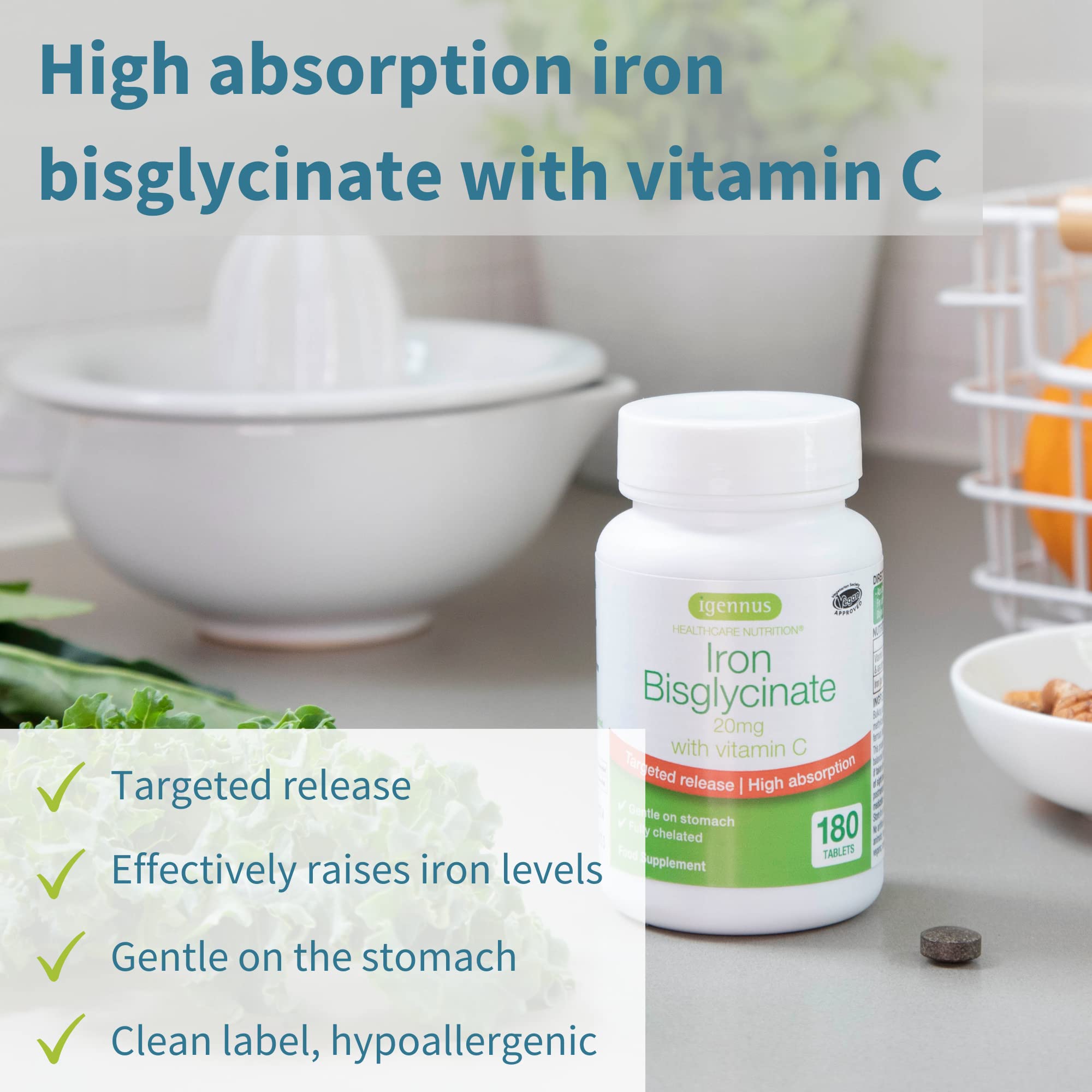 Foto 3 pulgar | Suplemento De Bisglicinato De Hierro 20% De Igennus Healthcare Nutrition - Venta Internacional.