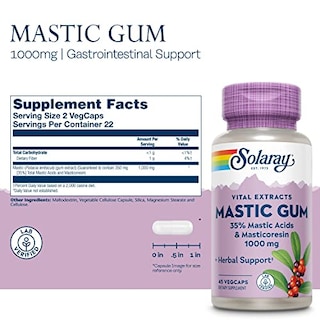 Foto 2 | Suplemento: Extracto De Goma De Mastica Solaray, 500 Mg, 45 Cápsulas Vegetales - Venta Internacional.