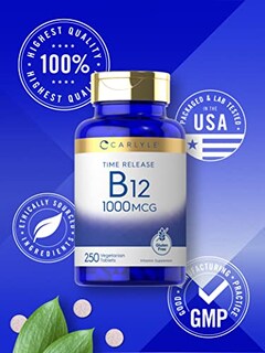 Foto 5 | Suplemento Carlyle De Vitamina B12, 1000 Mcg, Liberación Prolongada, 250 Tabletas - Venta Internacional.