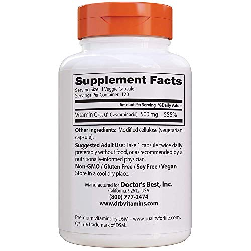 Foto 3 pulgar | Suplemento Doctor's Best Vitamina C 500 Mg 120 Comprimidos - Venta Internacional.