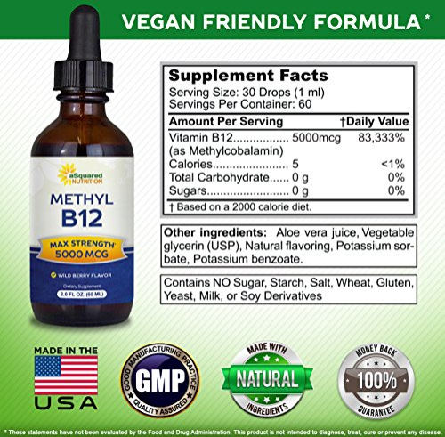 Foto 5 pulgar | Suplemento De Vitamina B12 De Squared Nutrition, 5000 Mcg - Venta Internacional.