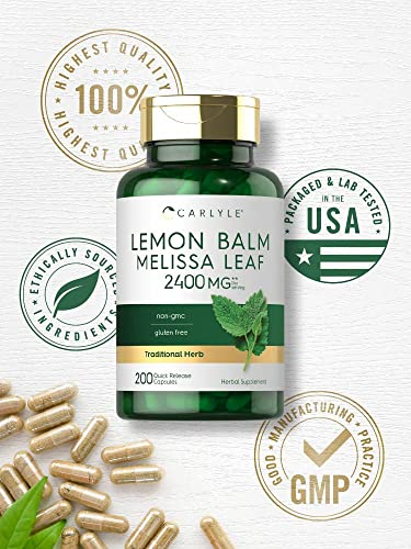 Foto 5 | Suplemento Carlyle Melissa Lemon Balm 200 Cápsulas - Venta Internacional.