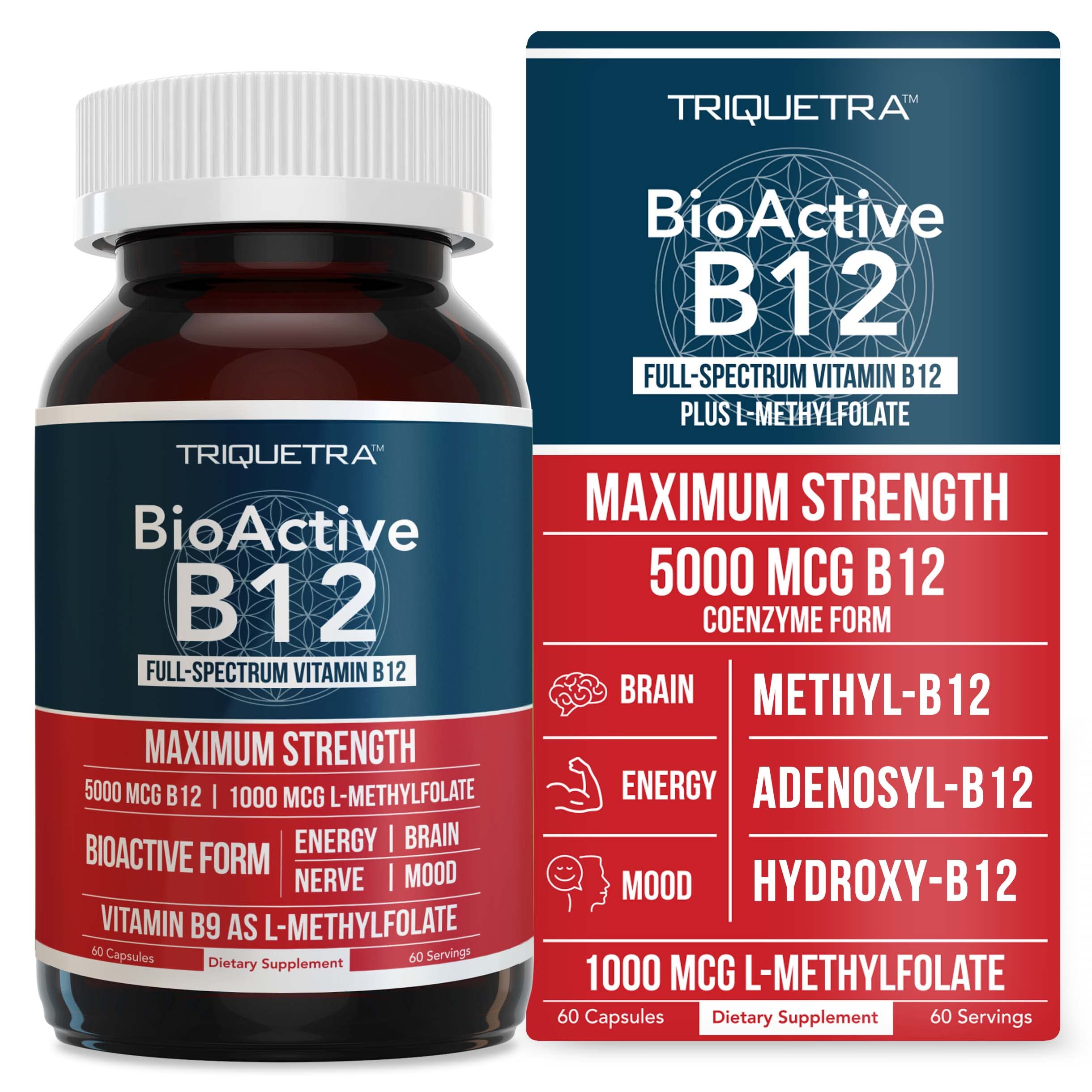 Foto 2 pulgar | Suplemento Triquetra Health Bioactive Vitamina B12 5000 Mcg - Venta Internacional.