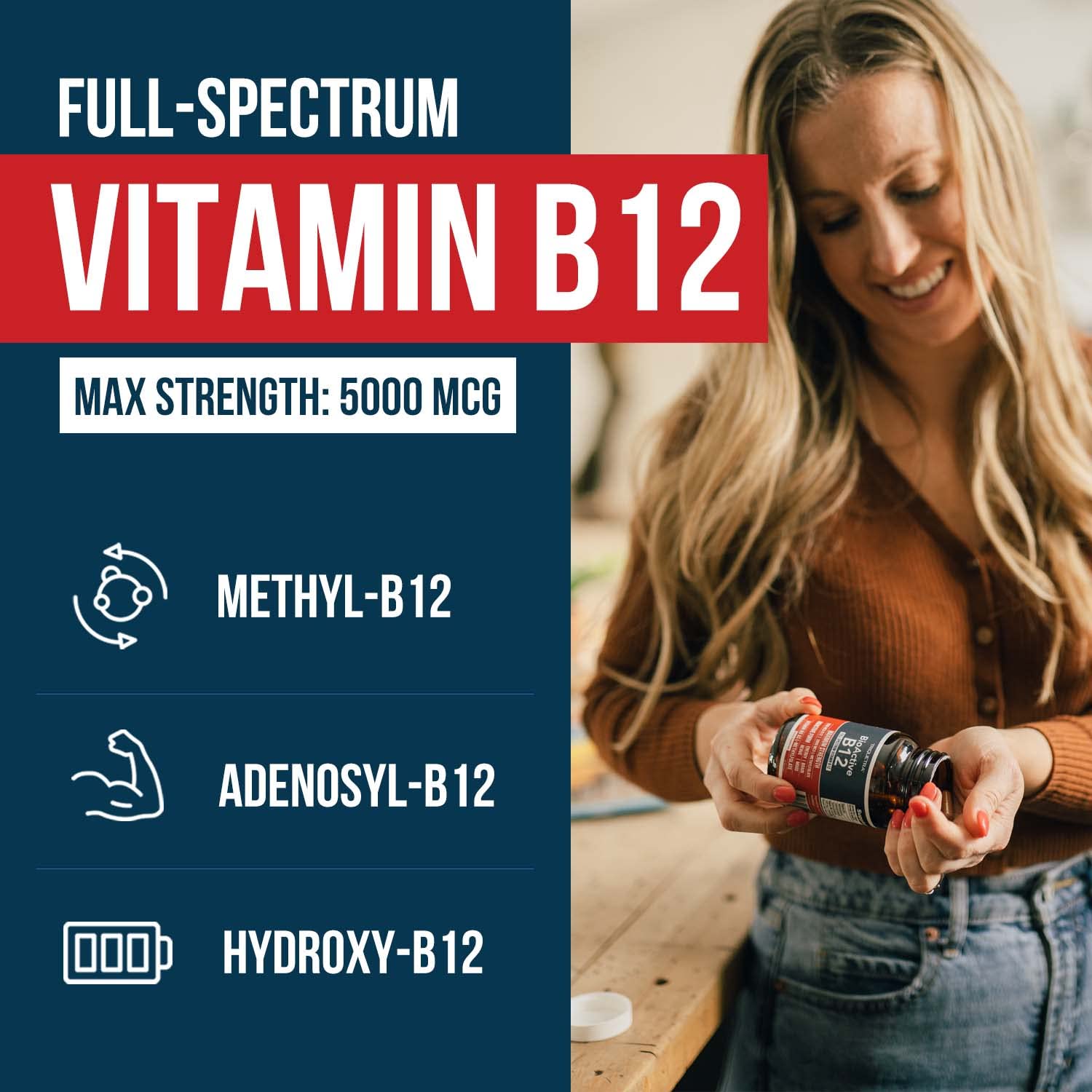 Foto 3 pulgar | Suplemento Triquetra Health Bioactive Vitamina B12 5000 Mcg - Venta Internacional.