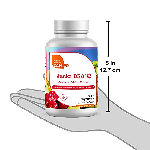 Foto 5 pulgar | Suplemento Zahler Junior D3 K2, 2000 Ui, Vitamina D Y K 90, Mesa - Venta Internacional.