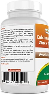 Foto 3 | Complementa El Calcio, Magnesio Y Zinc De Best Naturals Con Vitamina D - Venta Internacional.