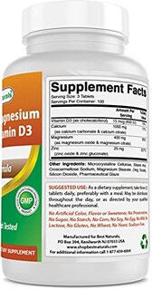Foto 5 | Complementa El Calcio, Magnesio Y Zinc De Best Naturals Con Vitamina D - Venta Internacional.