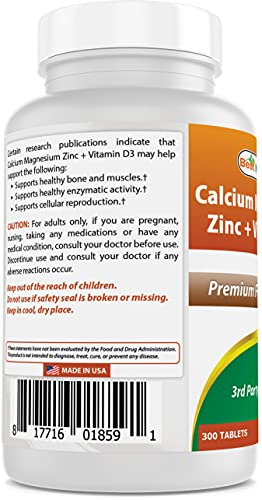 Foto 7 pulgar | Complementa El Calcio, Magnesio Y Zinc De Best Naturals Con Vitamina D - Venta Internacional.