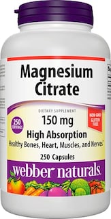 Foto 1 | Suplemento De Citrato De Magnesio Webber Naturals 150 Mg 250 Cápsulas - Venta Internacional.
